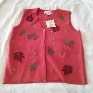 Croft and Barrow Autumn button down vest NWT